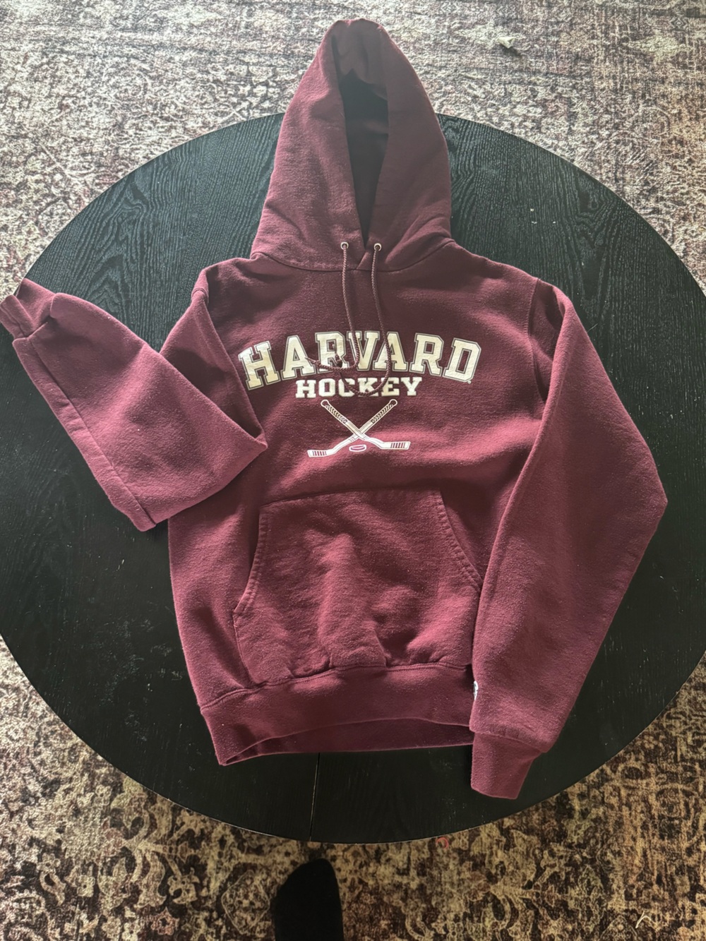 Vintage Harvard Hockey Maroon Hooded Sweatshirt